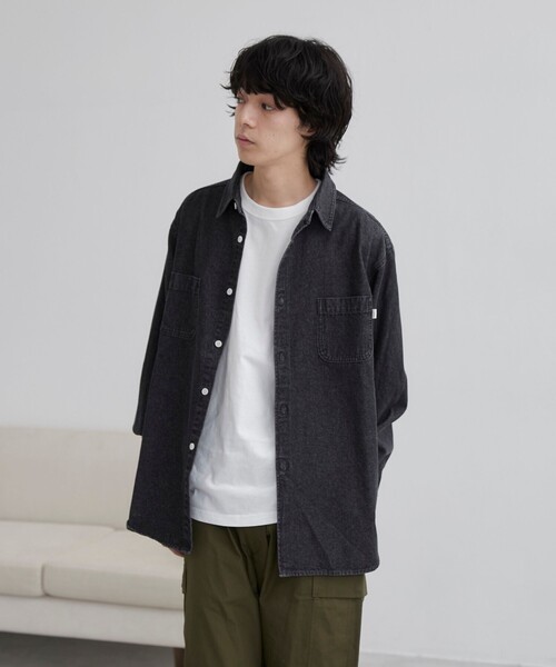 coen（コーエン）の「【C.DENIMS】デニムレギュラーカラーシャツ（シャツ/ブラウス・メンズ・ライトブルー/ネイビー/グレー・M/L/XL）」の6枚目の写真