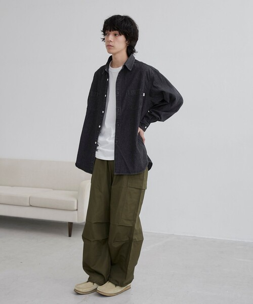 coen（コーエン）の「【C.DENIMS】デニムレギュラーカラーシャツ（シャツ/ブラウス・メンズ・ライトブルー/ネイビー/グレー・M/L/XL）」の8枚目の写真