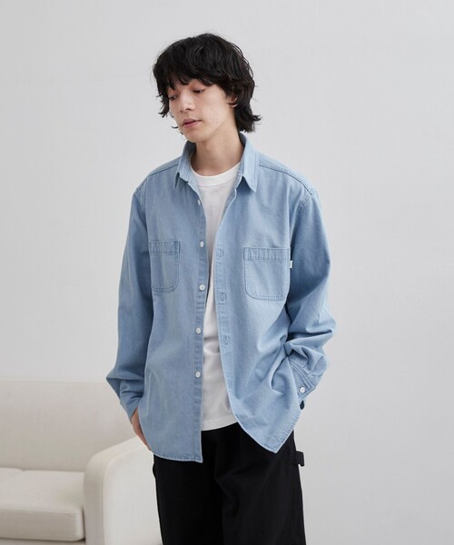 coen（コーエン）の「【C.DENIMS】デニムレギュラーカラーシャツ（シャツ/ブラウス・メンズ・ライトブルー/ネイビー/グレー・M/L/XL）」の12枚目の写真