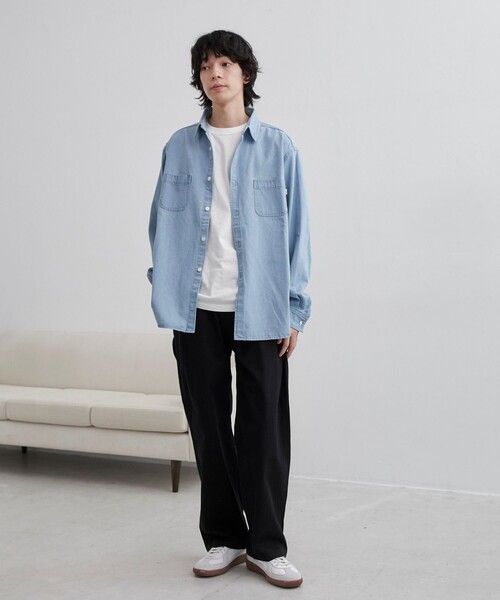 coen（コーエン）の「【C.DENIMS】デニムレギュラーカラーシャツ（シャツ/ブラウス・メンズ・ライトブルー/ネイビー/グレー・M/L/XL）」の13枚目の写真