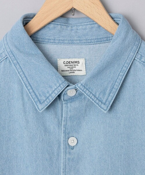coen（コーエン）の「【C.DENIMS】デニムレギュラーカラーシャツ（シャツ/ブラウス・メンズ・ライトブルー/ネイビー/グレー・M/L/XL）」の19枚目の写真