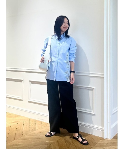 allureville（アルアバイル）の「センタージップ2WAYニットスカート（スカート・レディース・ベージュ/オレンジ/ブラック・2）」の4枚目の写真