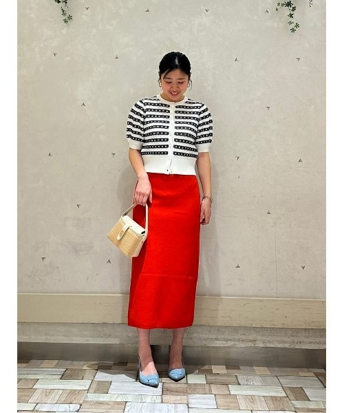 【gentil】赤スカート2993 セール】センタージップ2WAYニットスカート（スカート