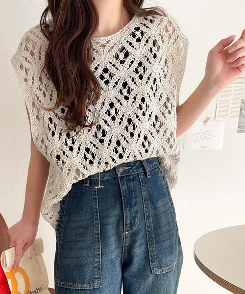 classicalelf(クラシカルエルフ)の「レトロ感漂うトレンド♪前後2WAYクロシェレースフレンチスリーブカットソー(Tシャツ/カットソー・レディース・C/A/B・LARGE/SMALL/X-LARGE/MEDIUM)」の11枚目の写真