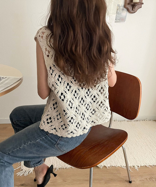 classicalelf(クラシカルエルフ)の「レトロ感漂うトレンド♪前後2WAYクロシェレースフレンチスリーブカットソー(Tシャツ/カットソー・レディース・C/A/B・LARGE/SMALL/X-LARGE/MEDIUM)」の17枚目の写真