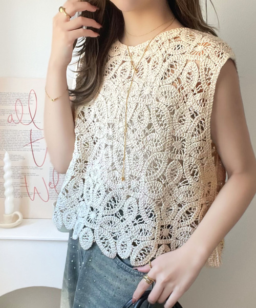 classicalelf(クラシカルエルフ)の「レトロ感漂うトレンド♪前後2WAYクロシェレースフレンチスリーブカットソー(Tシャツ/カットソー・レディース・C/A/B・LARGE/SMALL/X-LARGE/MEDIUM)」の20枚目の写真
