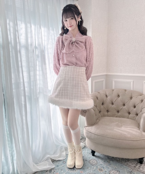 新品未使用タグ付きcouturebyrojita ボウタイリボンフェザーブラウス セール】ボウタイリボンフェザーブラウス（シャツ/ブラウス