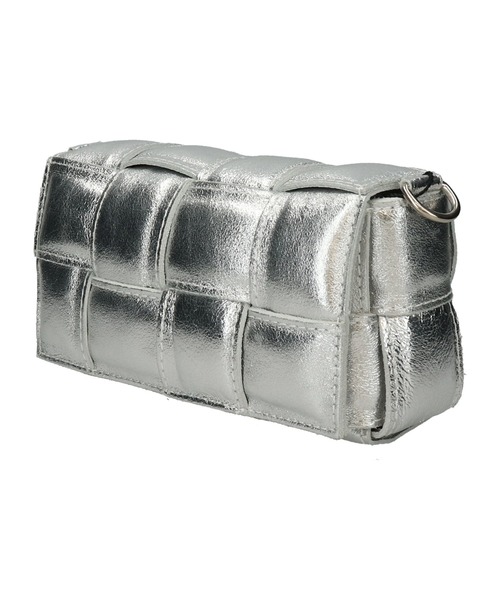 andrea cardone（アンドレアカルドネ）の「【ANDREA CARDONE】イントレチャートレザーショルダーバッグ(Q56415)（ショルダーバッグ・レディース・シルバー・ALL）」の5枚目の写真