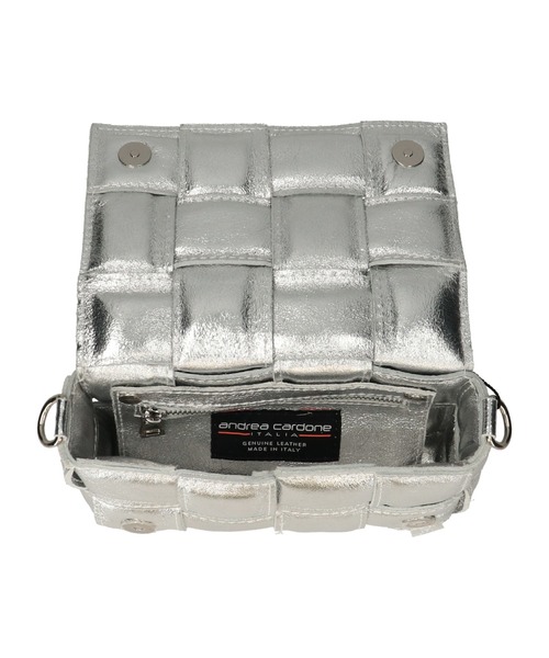 andrea cardone（アンドレアカルドネ）の「【ANDREA CARDONE】イントレチャートレザーショルダーバッグ(Q56415)（ショルダーバッグ・レディース・シルバー・ALL）」の11枚目の写真