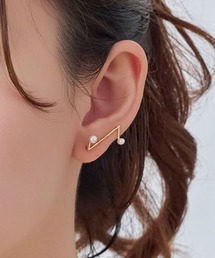 2wayシンボリックラインピアス&イヤリング/パールピアス