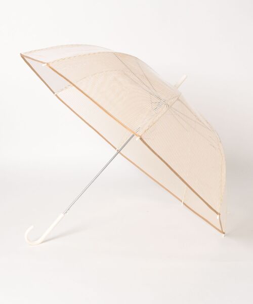 studio CLIP(スタディオクリップ)の「クリアパイピングビニール傘(長傘・レディース・グレー/ホワイト/ネイビー/ダークブルー/オフホワイト/ベージュ/スカイブルー・FREE)」の4枚目の写真