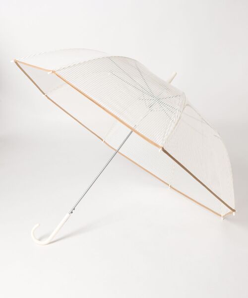 studio CLIP(スタディオクリップ)の「クリアパイピングビニール傘(長傘・レディース・グレー/ホワイト/ネイビー/ダークブルー/オフホワイト/ベージュ/スカイブルー・FREE)」の2枚目の写真