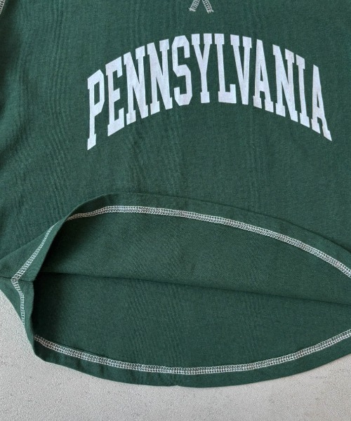 Auntie Rosa Holiday（アンティローザホリデー）の「ステッチオーバーサイズロゴロンTEE（Tシャツ/カットソー・キッズ・グリーン/チャコールグレー/ベージュ/パープル/グレー/オレンジ・130/140/150/160）」の11枚目の写真