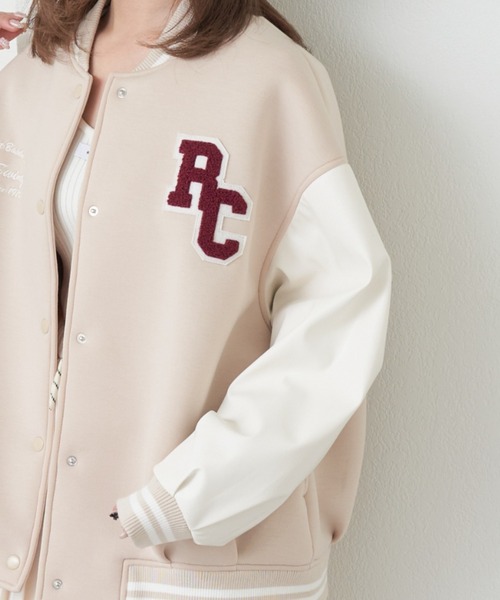 RAY CASSIN（レイカズン）の「サガラワッペンルーズスタジャン（スタジャン・レディース・ベージュ/ネイビー/グレー・FREE）」の9枚目の写真