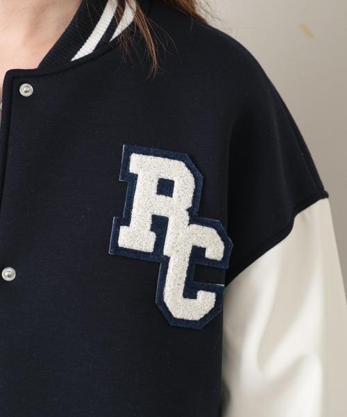 RAY CASSIN（レイカズン）の「サガラワッペンルーズスタジャン（スタジャン・レディース・ベージュ/ネイビー/グレー・FREE）」の20枚目の写真