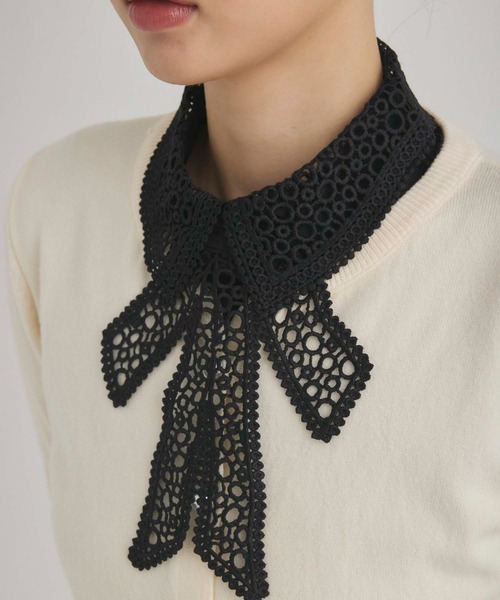 fifth（フィフス）の「リボンレース付け襟（ネックレス・レディース・ブラック/ホワイト・FREE）」の4枚目の写真