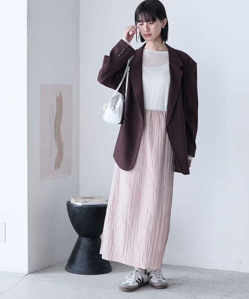 forksy.】マットサテン ワッシャー ナロースカート forksy