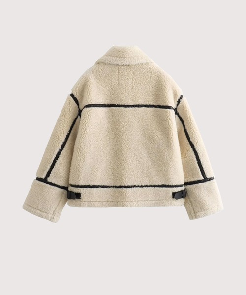 LA POMME petit(ラポミ・プチ)の「Faux Fur Fuzzy Coat(ムートンコート・レディース・アイボリー・SMALL/MEDIUM/LARGE/X-SMALL)」の2枚目の写真