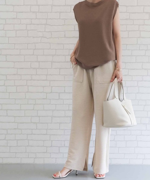 aquagarage（アクアガレージ）の「スリット入りワイドパンツ（その他パンツ・レディース・パープル/ブラック/アイボリー・M/L）」の3枚目の写真