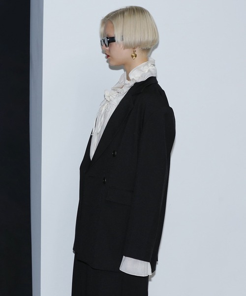 ROSE BUD（ローズバッド）の「オーバーショルダージャケット（その他アウター・レディース・ブラック/ベージュ・S/M）」の10枚目の写真