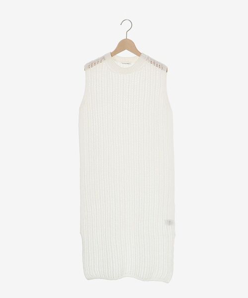 le.coeur blanc(ルクールブラン)の「ハシゴ調透かし柄ホールガーメントワンピース(ワンピース・レディース・グレー/オフホワイト・38)」の10枚目の写真
