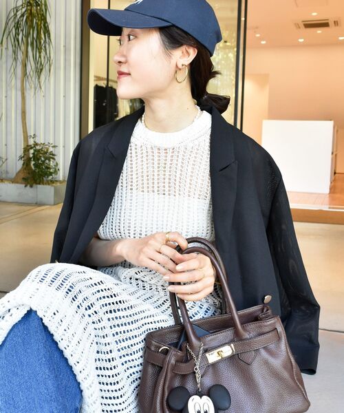 le.coeur blanc(ルクールブラン)の「ハシゴ調透かし柄ホールガーメントワンピース(ワンピース・レディース・グレー/オフホワイト・38)」の18枚目の写真
