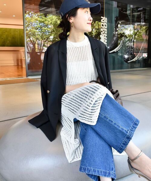 le.coeur blanc(ルクールブラン)の「ハシゴ調透かし柄ホールガーメントワンピース(ワンピース・レディース・グレー/オフホワイト・38)」の20枚目の写真