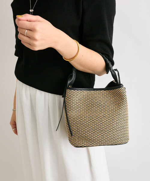 RIVE DROITE（リヴドロワ）の「【上品デザイン】CITY BASKET-hand2（ハンドバッグ・レディース・アイボリー/ブラウン/ブラック・FREE）」の3枚目の写真