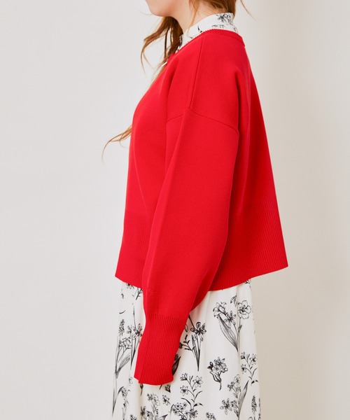 GORGE(ゴージ)の「《Wジップ×スポンディッシュ》レディース ジップカーディガン 刺繍入り 羽織り ゆったり 春秋冬(カーディガン/ボレロ・レディース・アイボリー/ブラック/ブルー/グレー/レッド・F)」の7枚目の写真