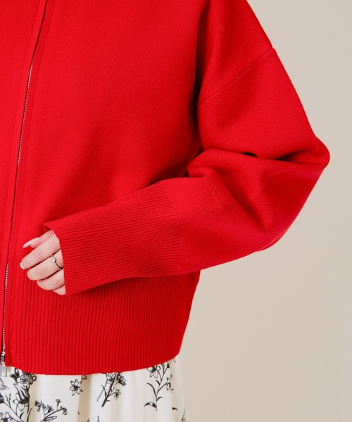 GORGE(ゴージ)の「《Wジップ×スポンディッシュ》レディース ジップカーディガン 刺繍入り 羽織り ゆったり 春秋冬(カーディガン/ボレロ・レディース・アイボリー/ブラック/ブルー/グレー/レッド・F)」の9枚目の写真