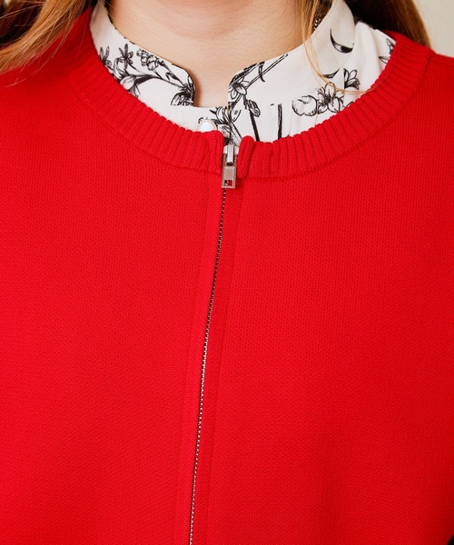 GORGE(ゴージ)の「《Wジップ×スポンディッシュ》レディース ジップカーディガン 刺繍入り 羽織り ゆったり 春秋冬(カーディガン/ボレロ・レディース・アイボリー/ブラック/ブルー/グレー/レッド・F)」の10枚目の写真