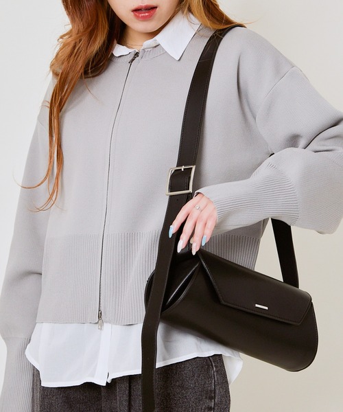 GORGE(ゴージ)の「《Wジップ×スポンディッシュ》レディース ジップカーディガン 刺繍入り 羽織り ゆったり 春秋冬(カーディガン/ボレロ・レディース・アイボリー/ブラック/ブルー/グレー/レッド・F)」の20枚目の写真
