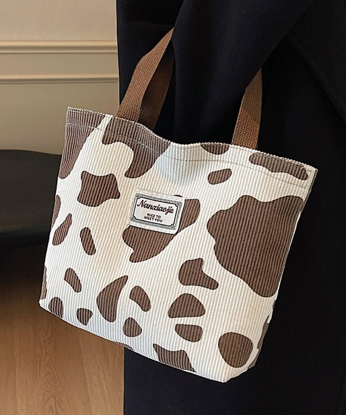 ジョリーフルール　もふもふ＆コラコラ　牛革持ち手ミニトートバック　② ジョリーフルール もふもふ＆コラコラ 牛革持ち手ミニトート