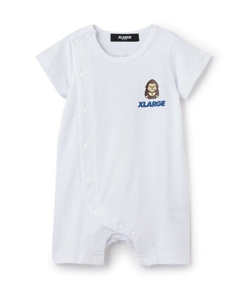 XLARGE KIDS（エクストララージキッズ）の「バックロゴショートオール（ロンパース・キッズ・ホワイト/ブラック/ブルー・70cm）」の2枚目の写真