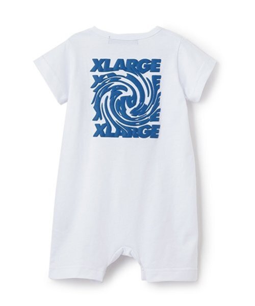 XLARGE KIDS（エクストララージキッズ）の「バックロゴショートオール（ロンパース・キッズ・ホワイト/ブラック/ブルー・70cm）」の4枚目の写真