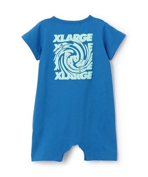 XLARGE KIDS（エクストララージキッズ）の「バックロゴショートオール（ロンパース・キッズ・ホワイト/ブラック/ブルー・70cm）」の6枚目の写真