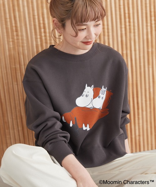 Moomin フロッキープリント裏毛プルオーバー（スウェット）｜MOOMIN 