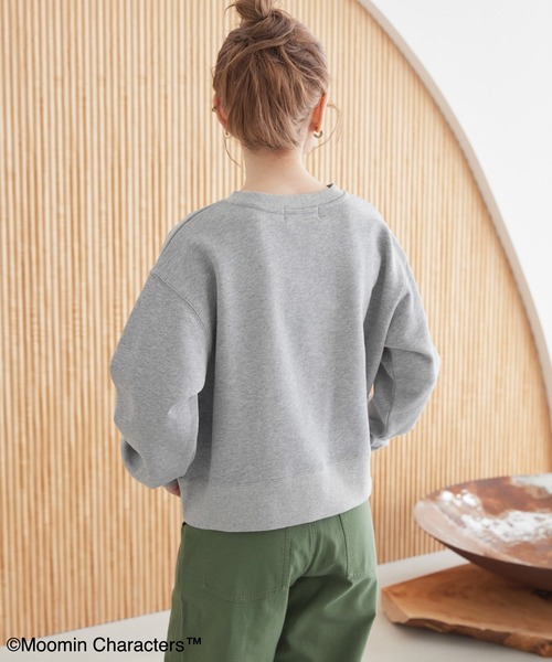MOOMIN(ムーミン)の「Moomin フロッキープリント裏毛プルオーバー(スウェット・レディース・ホワイト系その他/グレー系その他/チャコールグレー・FREE)」の5枚目の写真
