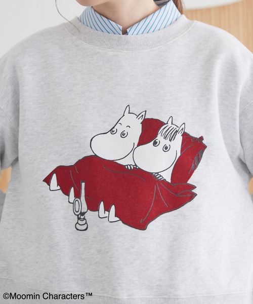 MOOMIN(ムーミン)の「Moomin フロッキープリント裏毛プルオーバー(スウェット・レディース・ホワイト系その他/グレー系その他/チャコールグレー・FREE)」の18枚目の写真