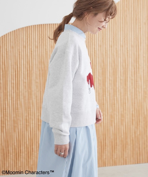 MOOMIN(ムーミン)の「Moomin フロッキープリント裏毛プルオーバー(スウェット・レディース・ホワイト系その他/グレー系その他/チャコールグレー・FREE)」の15枚目の写真