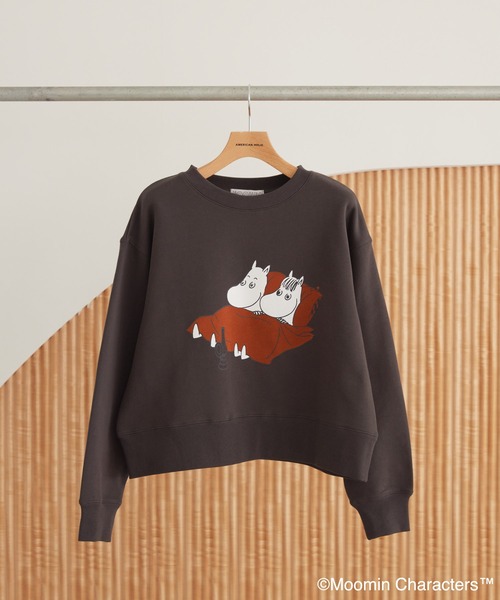 MOOMIN(ムーミン)の「Moomin フロッキープリント裏毛プルオーバー(スウェット・レディース・ホワイト系その他/グレー系その他/チャコールグレー・FREE)」の20枚目の写真