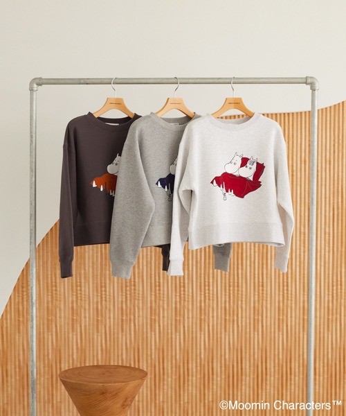 MOOMIN(ムーミン)の「Moomin フロッキープリント裏毛プルオーバー(スウェット・レディース・ホワイト系その他/グレー系その他/チャコールグレー・FREE)」の21枚目の写真