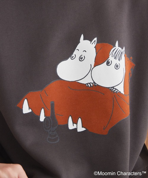 MOOMIN(ムーミン)の「Moomin フロッキープリント裏毛プルオーバー(スウェット・レディース・ホワイト系その他/グレー系その他/チャコールグレー・FREE)」の10枚目の写真