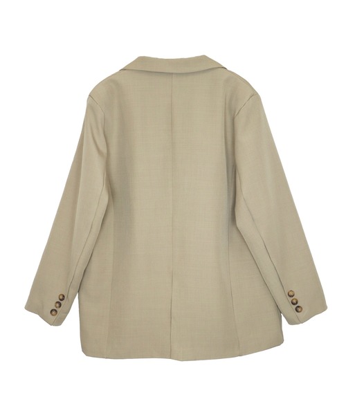HEILIS(ヘイリス)の「オーバーサイズベーシックテーラードジャケット / レディース ビッグサイズ シングル ジャケット 羽織り アウター 春服 秋服 冬服 オフィスカジュアル ブラック ベージュ シンプル 無地 韓国(テーラードジャケット・レディース・ブラック/ベージュ・FREE)」の5枚目の写真