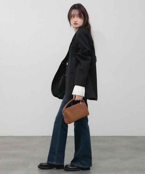 HEILIS(ヘイリス)の「オーバーサイズベーシックテーラードジャケット / レディース ビッグサイズ シングル ジャケット 羽織り アウター 春服 秋服 冬服 オフィスカジュアル ブラック ベージュ シンプル 無地 韓国(テーラードジャケット・レディース・ブラック/ベージュ・FREE)」の18枚目の写真