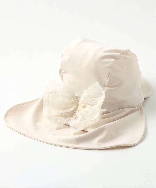 apres les cours（アプレレクール）の「【UVカット】リボンスイムキャップ（スイムグッズ・キッズ・アイボリー/ピンク・50/56）」の8枚目の写真