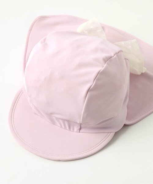 apres les cours（アプレレクール）の「【UVカット】リボンスイムキャップ（スイムグッズ・キッズ・アイボリー/ピンク・50/56）」の10枚目の写真