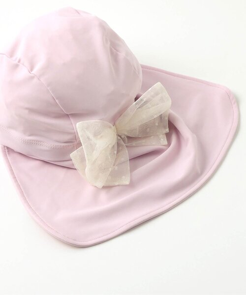 apres les cours（アプレレクール）の「【UVカット】リボンスイムキャップ（スイムグッズ・キッズ・アイボリー/ピンク・50/56）」の11枚目の写真