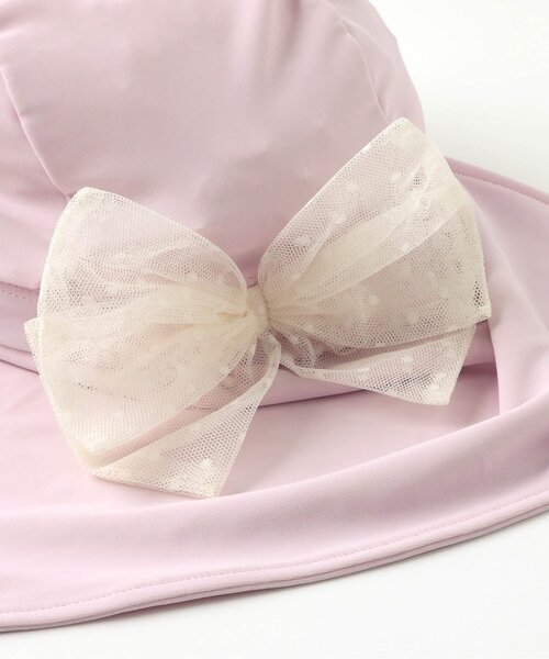 apres les cours（アプレレクール）の「【UVカット】リボンスイムキャップ（スイムグッズ・キッズ・アイボリー/ピンク・50/56）」の12枚目の写真