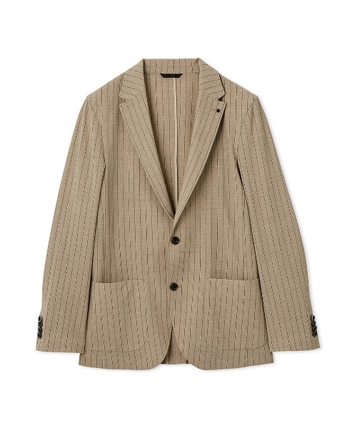 AOURE(アウール)の「"""THE FIRST CLASS"" MILIOR ストライプ SETUP JACKET"(テーラードジャケット・メンズ・ベージュ/ネイビー・SMALL/MEDIUM/LARGE/X-LARGE)」の2枚目の写真